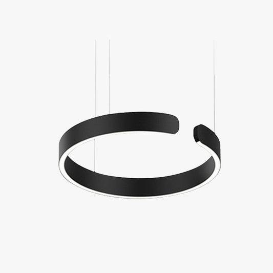 Luna Lampe Suspendue LED Ronde – Métal Noir/Blanc/Or